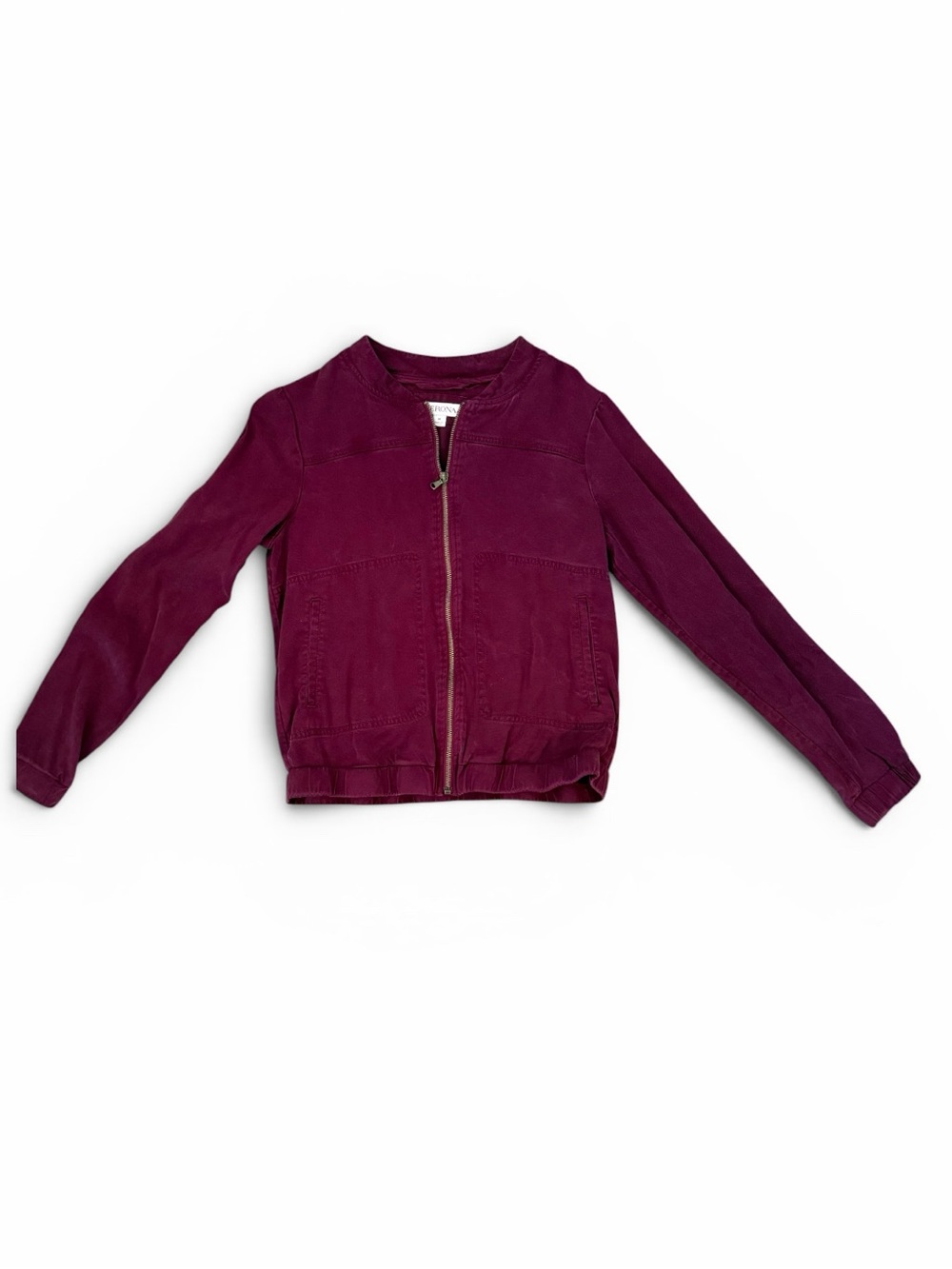Merona Women’s Burgundy Zip-Front Jean Jacket